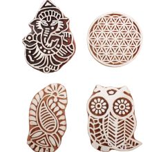 Set of 4 Piece New Mix Wooden Printing Block