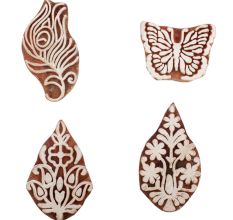 Set of 4 Piece New Mix Wooden Printing Block