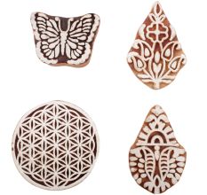 Set of 4 Piece New Mix Wooden Printing Block