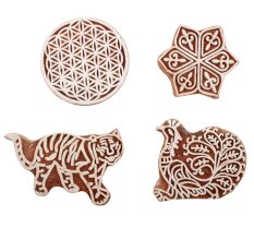 Set of 4 Piece New Mix Wooden Printing Block