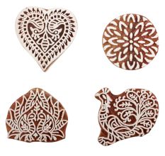 Set of 4 Piece New Mix Wooden Printing Block