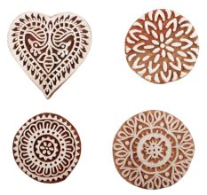 Set of 4 Piece New Mix Wooden Printing Block