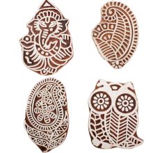 Set of 4 Piece New Mix Wooden Printing Block