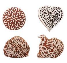 Set of 4 Piece New Mix Wooden Printing Block