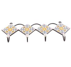 White And Yellow Sunflower Ceramic Tiles Hooks Online