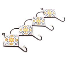White And Yellow Sunflower Ceramic Tiles Hooks Online