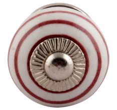 Cherry Striped Small Ceramic Cabinet Knobs