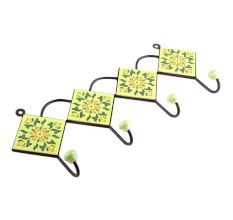Yellow Sunflower Ceramic Tiles Hooks