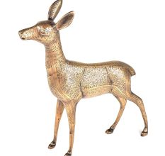 Brass Deer Figurine With Fine Engravings