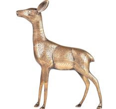 Brass Deer Figurine With Fine Engravings