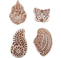 Set of 4 Piece New Mix Wooden Printing Block