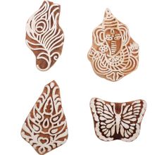 Set of 4 Piece New Mix Wooden Printing Block