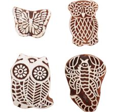 Set of 4 Piece New Mix Wooden Printing Block