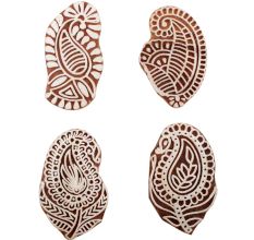 Set of 4 Piece New Mix Wooden Printing Block
