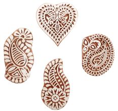 Set of 4 Piece New Mix Wooden Printing Block