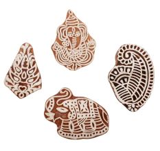 Set of 4 Piece New Mix Wooden Printing Block