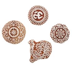 Set of 4 Piece New Mix Wooden Printing Block