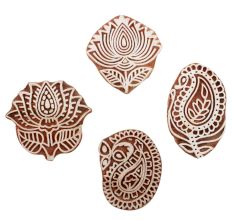 Set of 4 Piece New Mix Wooden Printing Block