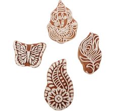 Set of 4 Piece New Mix Wooden Printing Block