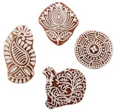 Set of 4 Piece New Mix Wooden Printing Block