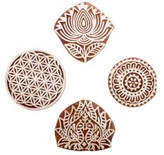 Set of 4 Piece New Mix Wooden Printing Block
