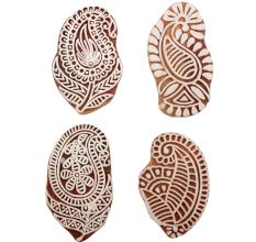 Set of 4 Piece New Mix Wooden Printing Block