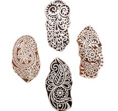Set of 4 Piece New Mix Wooden Printing Block
