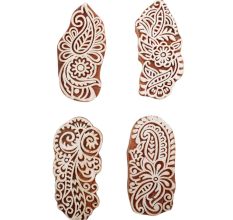 Set of 4 Piece New Mix Wooden Printing Block