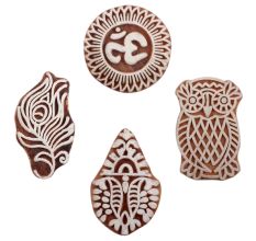 Set of 4 Piece New Mix Wooden Printing Block