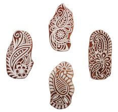 Set of 4 Piece New Mix Wooden Printing Block