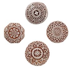 Set of 4 Piece New Mix Wooden Printing Block