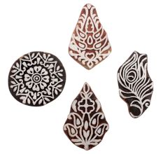 Set of 4 Piece New Mix Wooden Printing Block