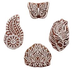 Set of 4 Piece New Mix Wooden Printing Block