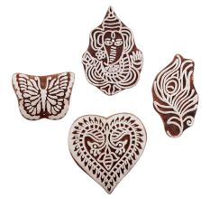 Set of 4 Piece New Mix Wooden Printing Block