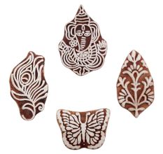 Set of 4 Piece New Mix Wooden Printing Block