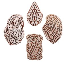 Set of 4 Piece New Mix Wooden Printing Block