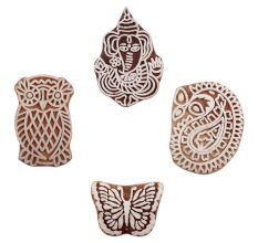 Set of 4 Piece New Mix Wooden Printing Block