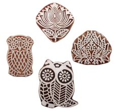 Set of 4 Piece New Mix Wooden Printing Block