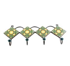 Forest Green And Yellow Sunflower Ceramic Tiles Hooks Online
