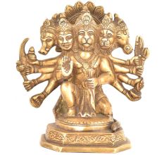 Panchmukhi Standing Brass Hanuman Statue