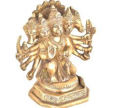 Panchmukhi Standing Brass Hanuman Statue