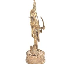 Brass Ten Armed Ma Kali Hindu Goddess Statue