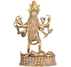 Brass Ten Armed Ma Kali Hindu Goddess Statue