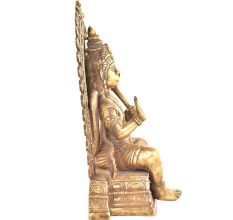 Brass Lord Hanuman on Throne Statue