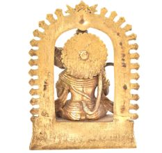 Brass Lord Hanuman on Throne Statue