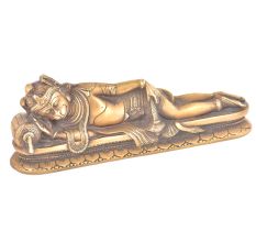 Brass Reclining Hanuman Statue