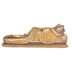 Brass Reclining Hanuman Statue
