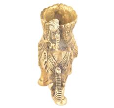 Vintage Brass Elephant Candle Holder 