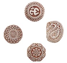 Set of 4 Piece New Mix Wooden Printing Block