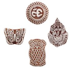 Set of 4 Piece New Mix Wooden Printing Block